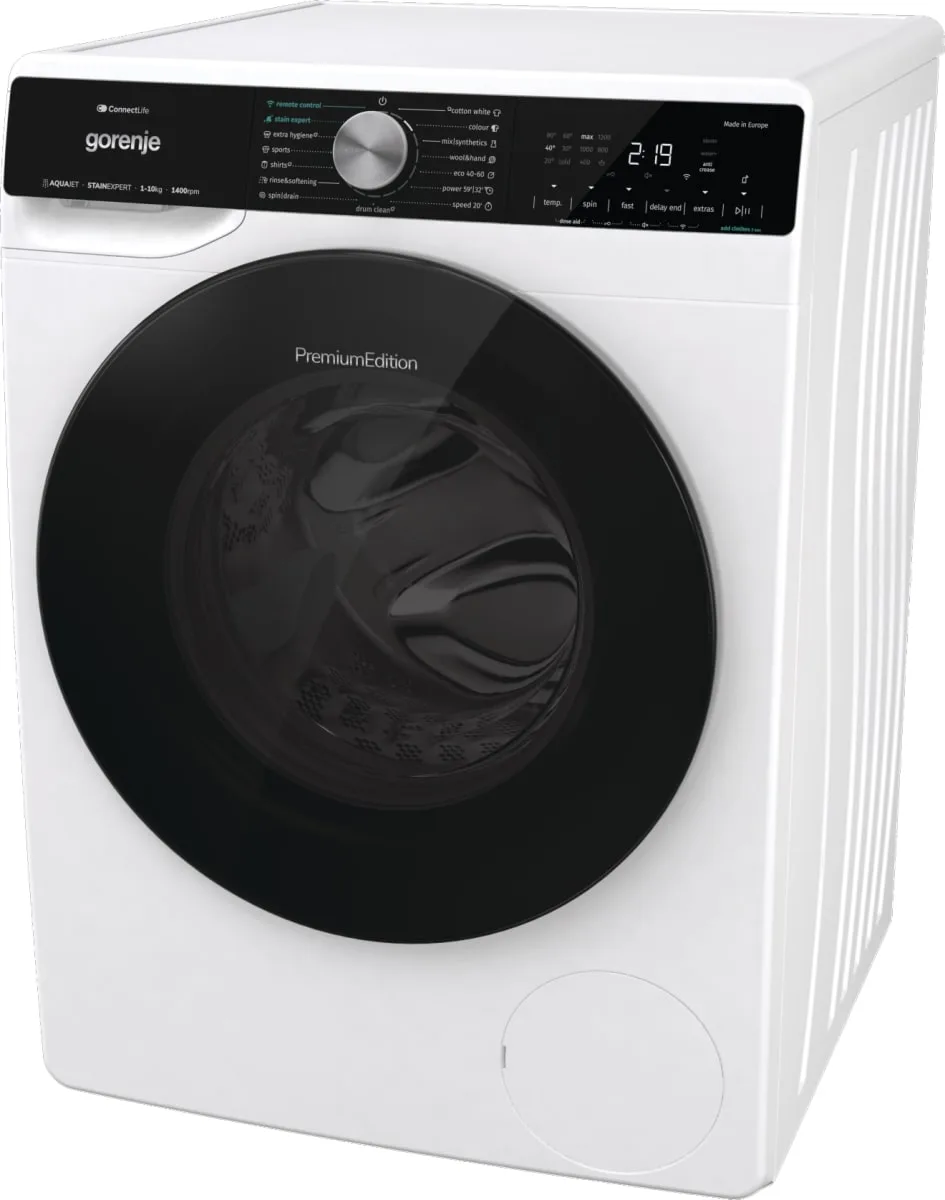 Фронтальна пральна машина Gorenje, 10 кг, 1400 об/хв, клас енергоефективності A+++, 60 см, з дисплеєм, інверторним мотором, функці