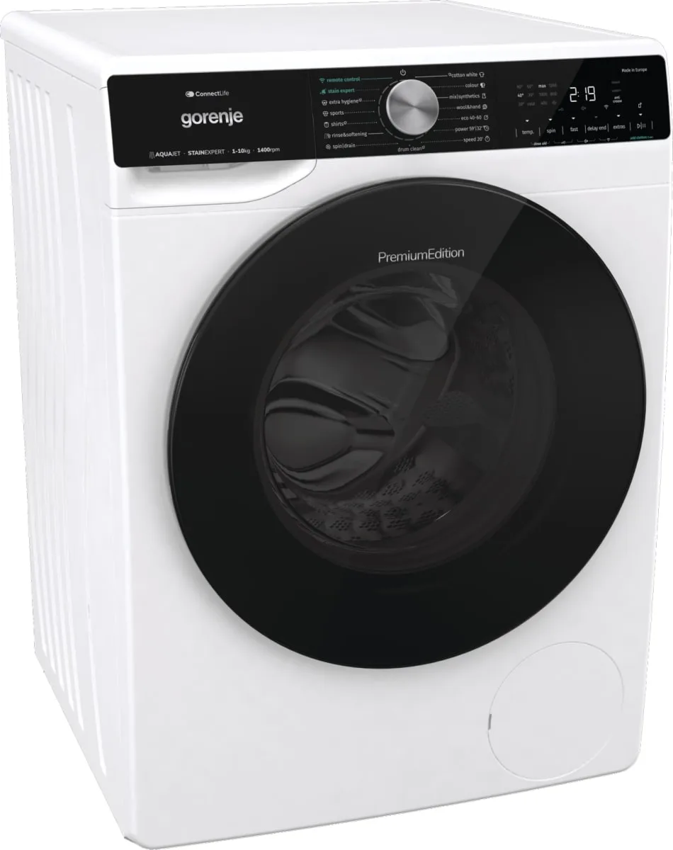 Фронтальна пральна машина Gorenje, 10 кг, 1400 об/хв, клас енергоефективності A+++, 60 см, з дисплеєм, інверторним мотором, функці