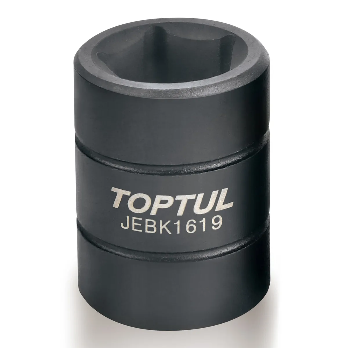 Головка торцева 1/2" п'ятигранна 19 мм хром-ванадієва чорна Toptul