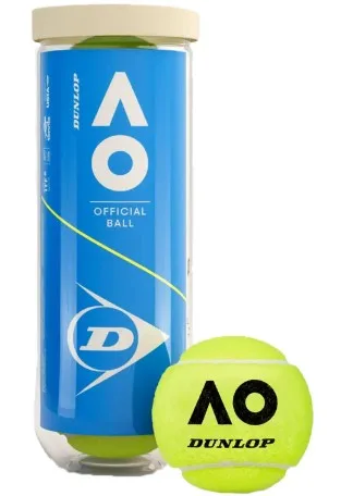 М'ячі для тенісу Dunlop жовті 3 balls пластикова банка