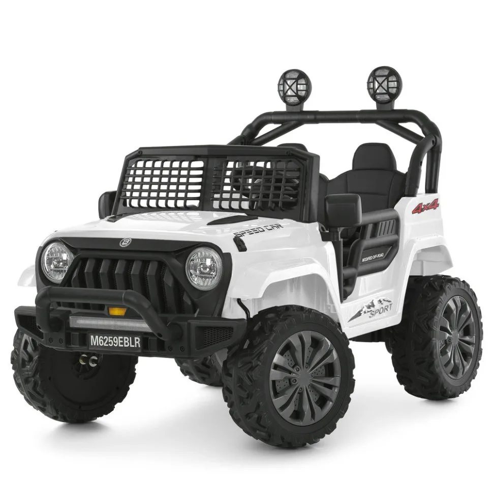 Дитячий електромобіль Bambi Racer екокожа джип 110х76х85 см Червоний