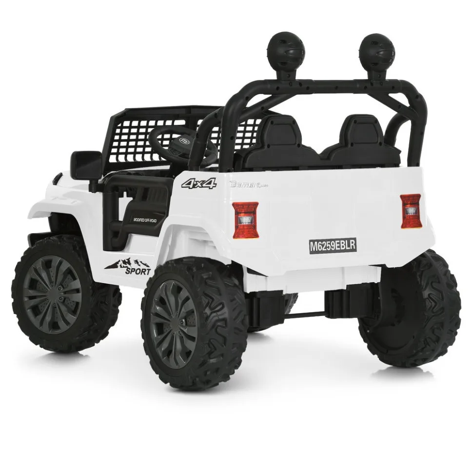 Дитячий електромобіль Bambi Racer екокожа джип 110х76х85 см Червоний