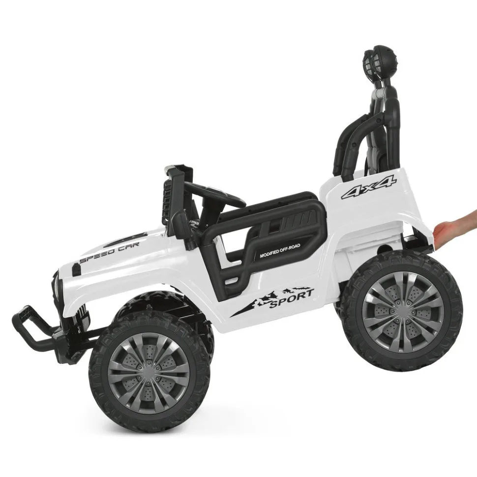Дитячий електромобіль Bambi Racer екокожа джип 110х76х85 см Червоний