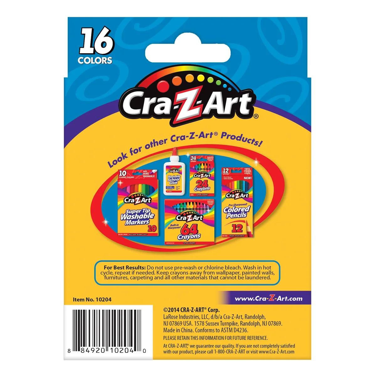 Крейда восковая Cra-Z-Art 16 цветов большая легкосмываемая