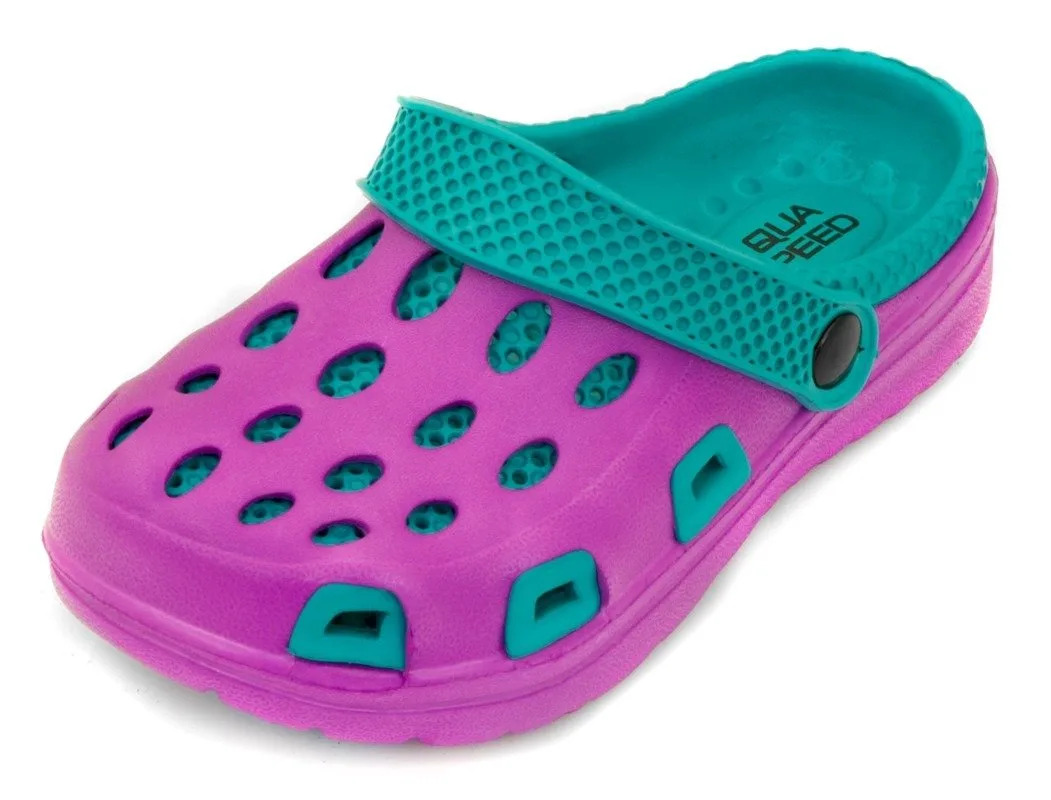 Кроксы AQUA SPEED EVA 25 розовые бирюзовые для плавания детей