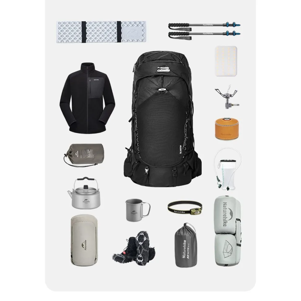 Рюкзак туристичний Naturehike Cordura 70 л чорний L
