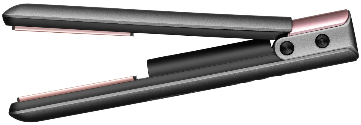Випрямляч ARDESTO Pink Touch, 50Вт, 160-200°C, бездротовий, керамічний, USB-C на USB-A, сірий з рожевим.