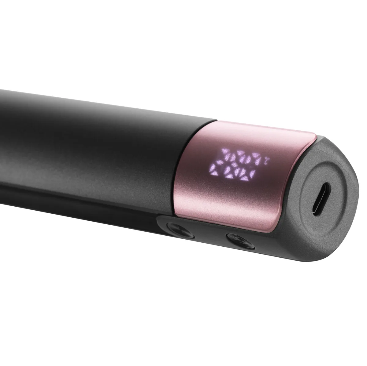 Випрямляч ARDESTO Pink Touch, 50Вт, 160-200°C, бездротовий, керамічний, USB-C на USB-A, сірий з рожевим.