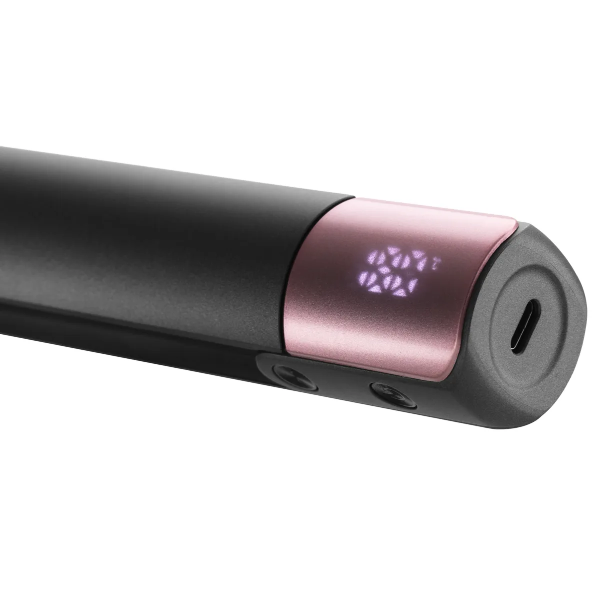 Випрямляч ARDESTO Pink Touch, 50Вт, 160-200°C, бездротовий, керамічний, USB-C на USB-A, сірий з рожевим.