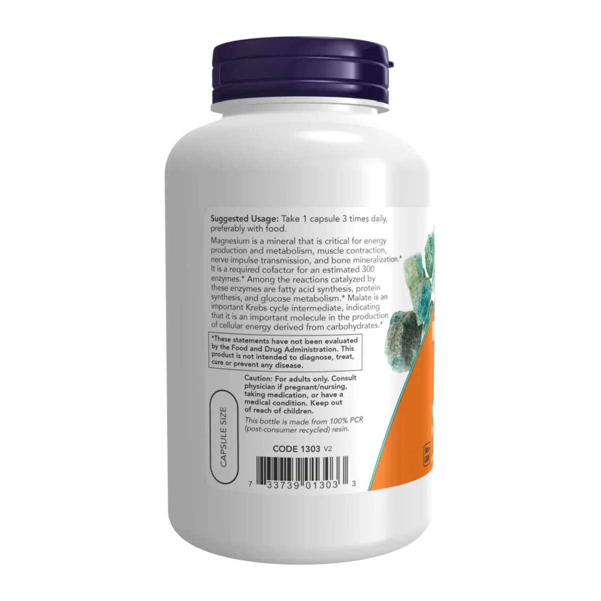Магній малат Now Foods капсули 180 шт для підтримки м'язів та нервової системи.