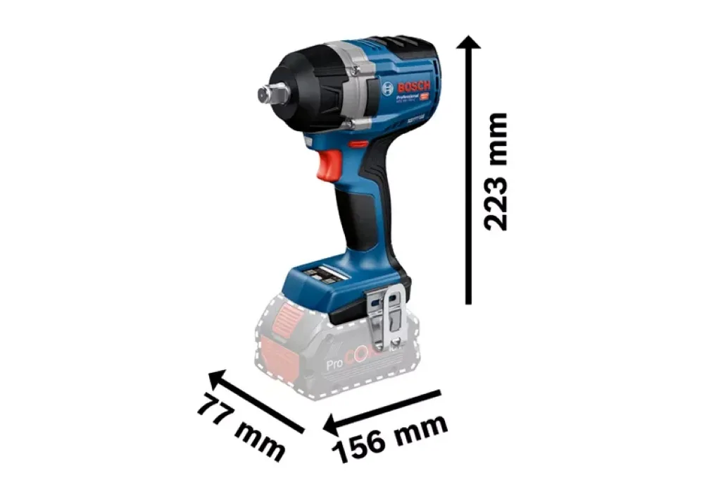 Гайковерт ударний акумуляторний Bosch Professional 18В 750Нм для гвинтів і гайок M12-M22 електричний інструмент