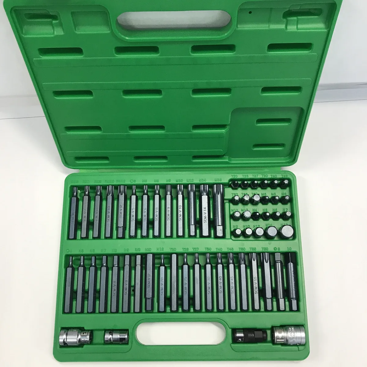 Набір біт TORX HEX SPLINE RIBE SQ 60 ед хром-ванадієва сталь 10х14 мм