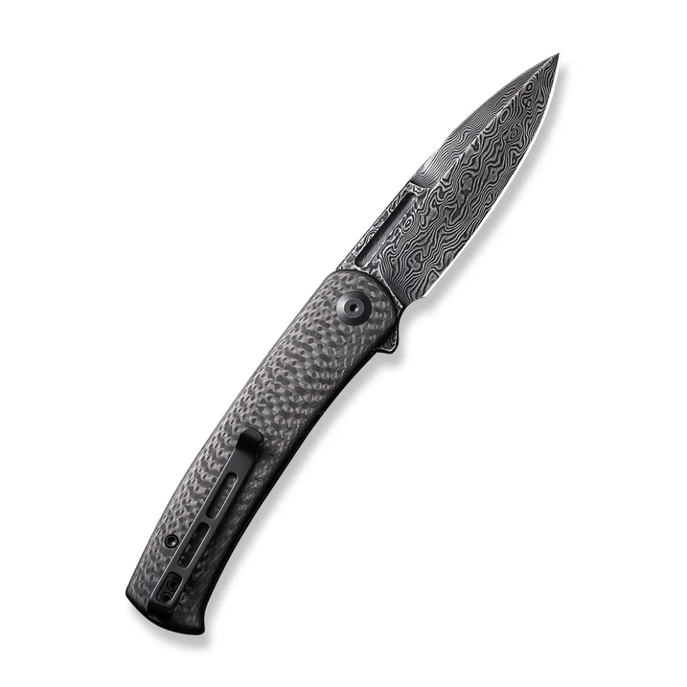 Ніж складаний Civivi Damascus 8,8 см Carbon Fiber Чорний