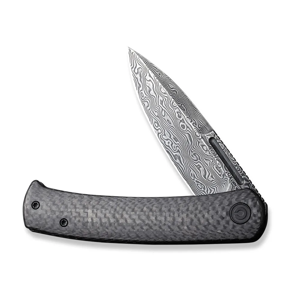 Ніж складаний Civivi Damascus 8,8 см Carbon Fiber Чорний
