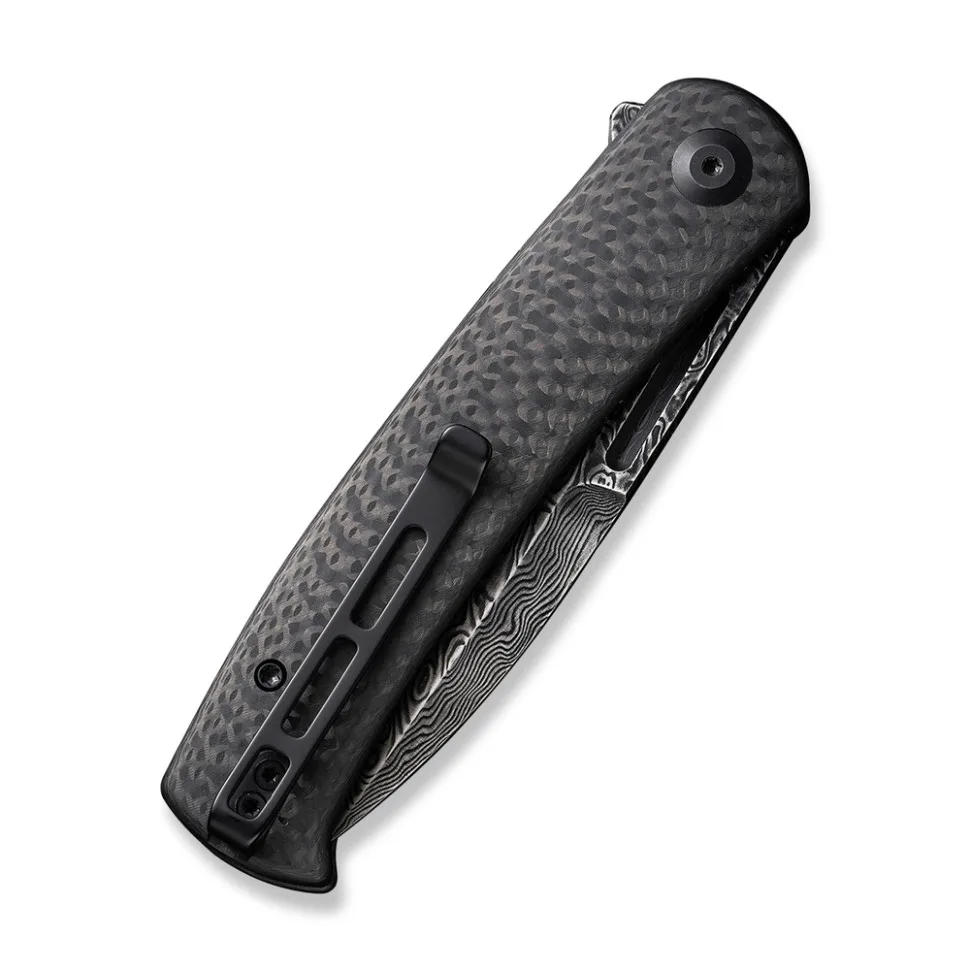 Ніж складаний Civivi Damascus 8,8 см Carbon Fiber Чорний