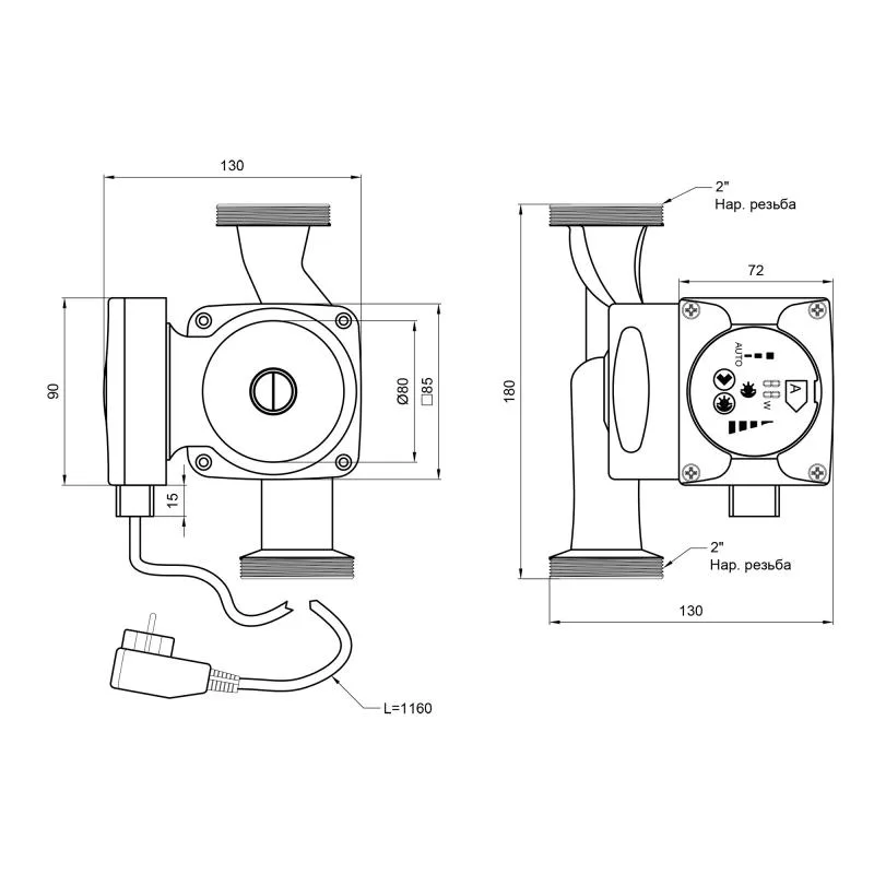 Циркуляційний насос Thermo Alliance LPSA 32/60 45 Вт 2" різьблення 140х150х200 мм