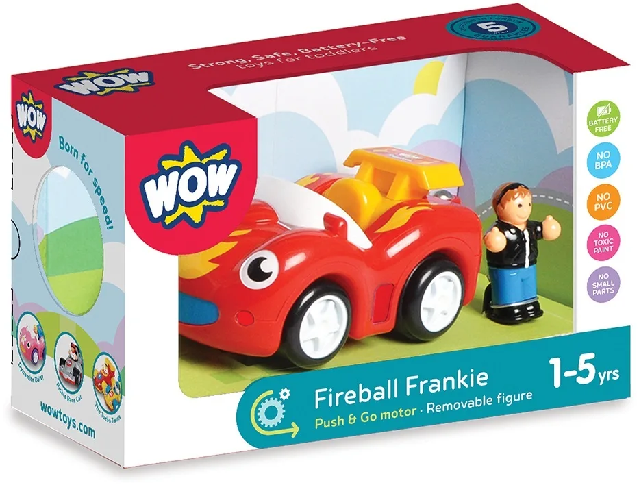 Перегонный болид WOW Toys с инерционным двигателем, ABS пластик, 205х123х87 мм.
