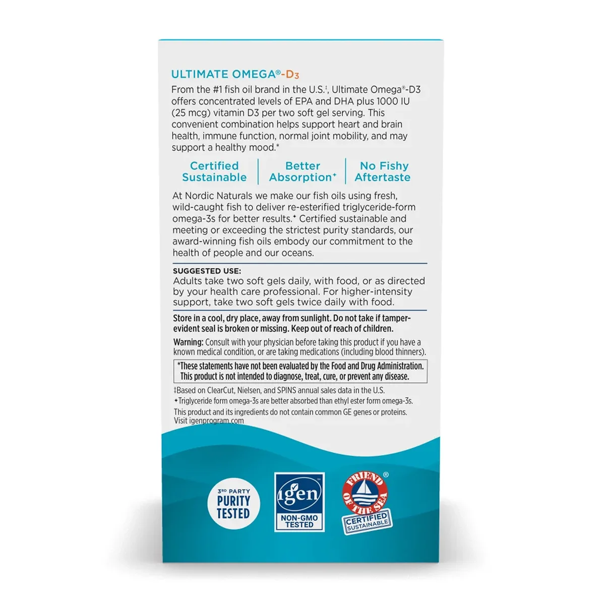 Ultimate Omega-D3 Nordic Naturals м'які гелеві капсули 120 штук лимонний смак