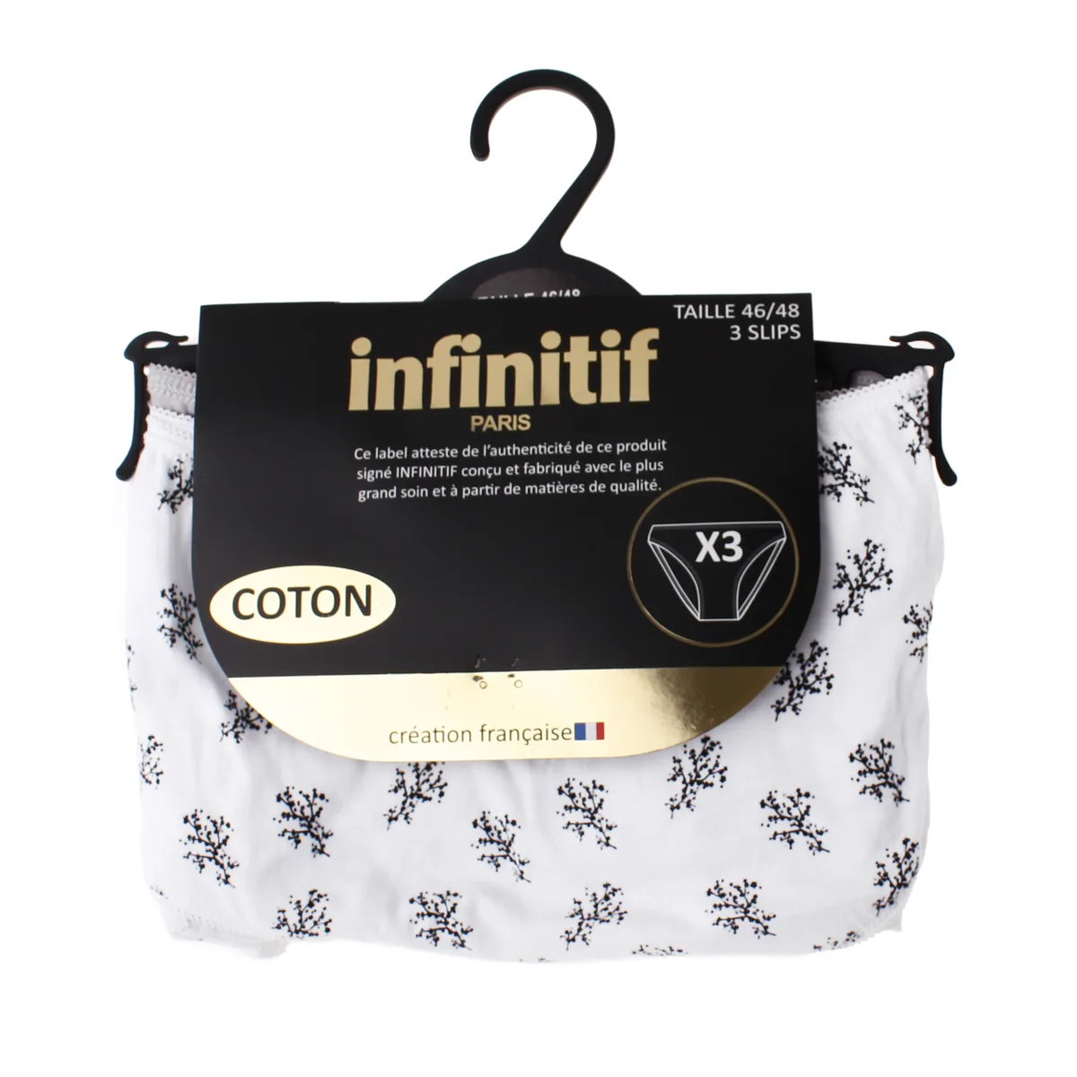 Труси Infinitif 100% бавовна 46-48 білий темно-сірий світло-сірий