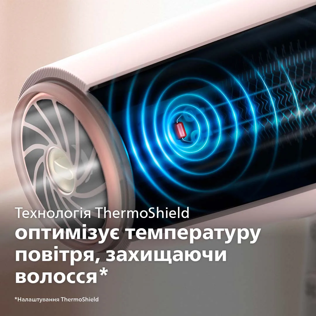 Фен Philips 2300 Вт звичайний 2 швидкості 3 температури рожевий білий