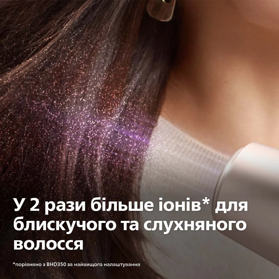 Фен Philips 2300 Вт звичайний 2 швидкості 3 температури рожевий білий