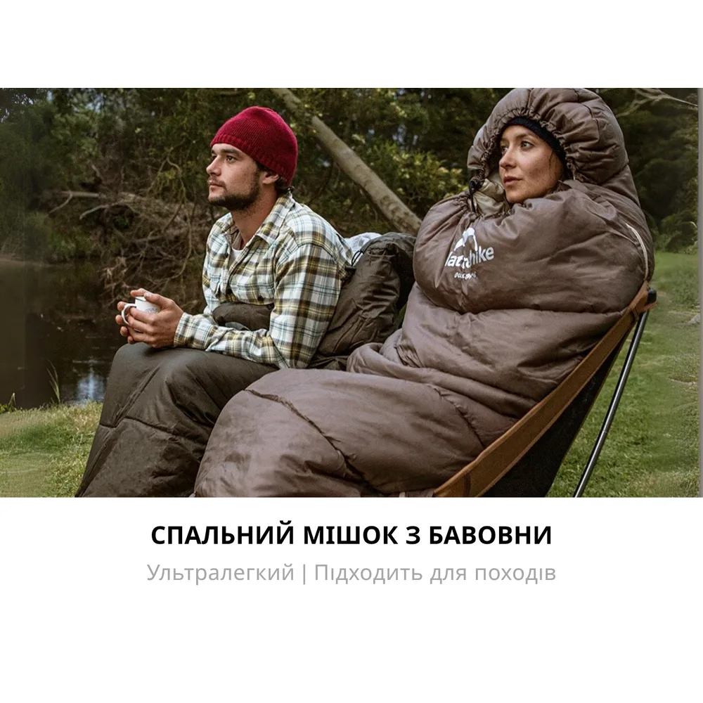 Спальник Naturehike полиэстер 190х75 см коричневый 7°C-11°C