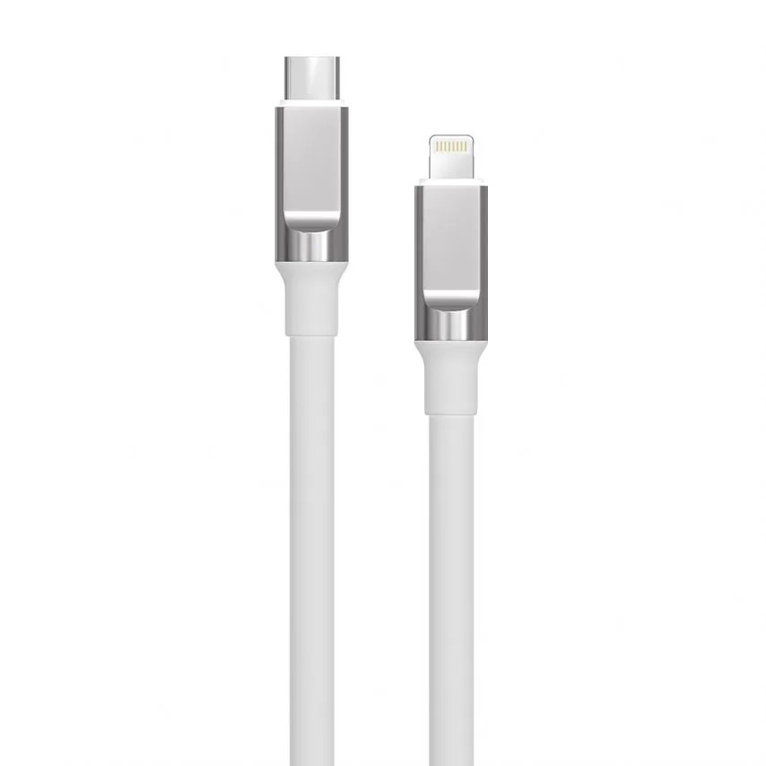 Кабель USB Type-C to Lightning 1м білий TPE 3А 30W