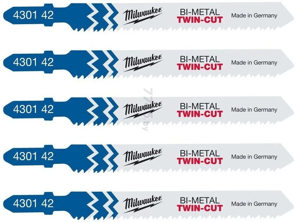 Полотно для електролобзика Milwaukee T123XF Bi-Meta універсальне, крок зуба 2.5мм, 91мм, упаковка 5 шт.