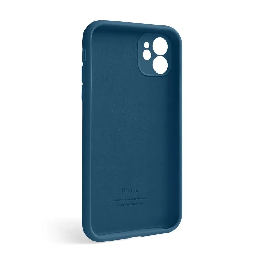 Чохол силіконовий для Apple iPhone 12  закрита камера синій