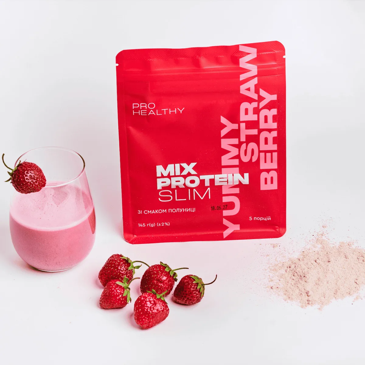 Choice Mix Protein Slim Yummу Strawberry — низькокалорійний поживний коктейль, 145 г Чойс