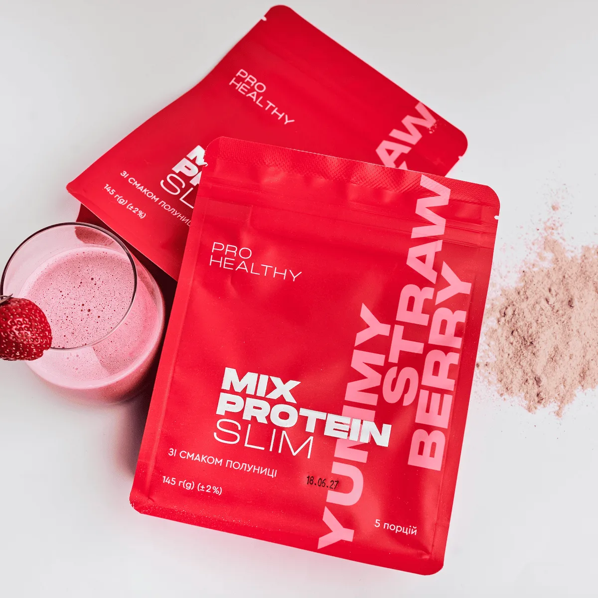Choice Mix Protein Slim Yummу Strawberry — низькокалорійний поживний коктейль, 145 г Чойс