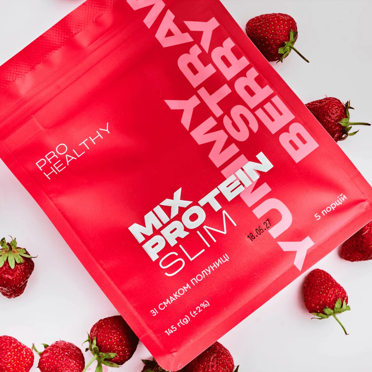 Choice Mix Protein Slim Yummу Strawberry — низькокалорійний поживний коктейль, 145 г Чойс
