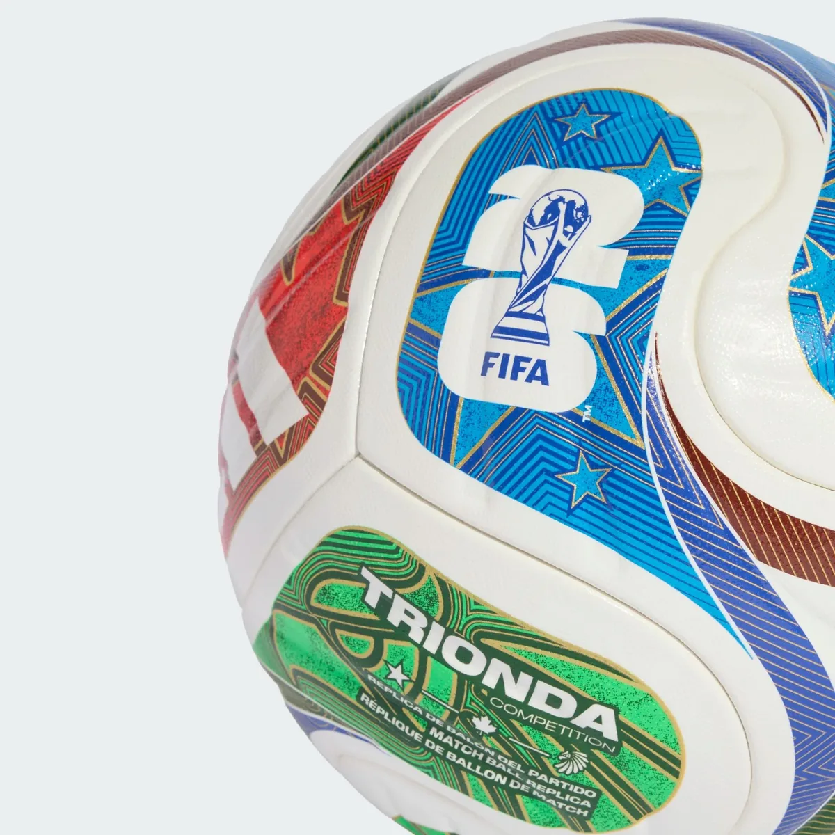 Футбольний м'яч Adidas поліуретан розмір 5 білий синій червоний зелений