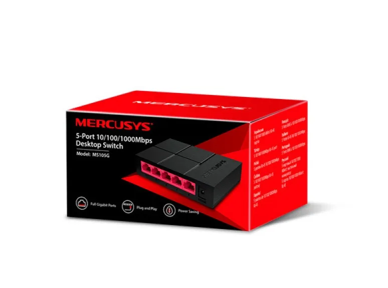 Коммутатор MERCUSYS MS105G 5xGE, Некоммутируемый