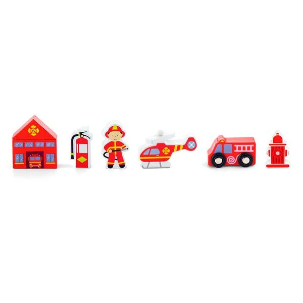 Набір для залізниці Viga Toys Дерев'яний червоний 34х4х8 см