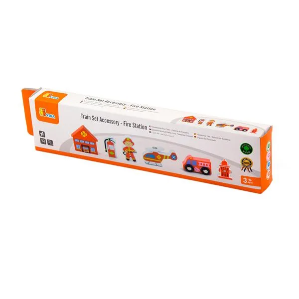 Набір для залізниці Viga Toys Дерев'яний червоний 34х4х8 см