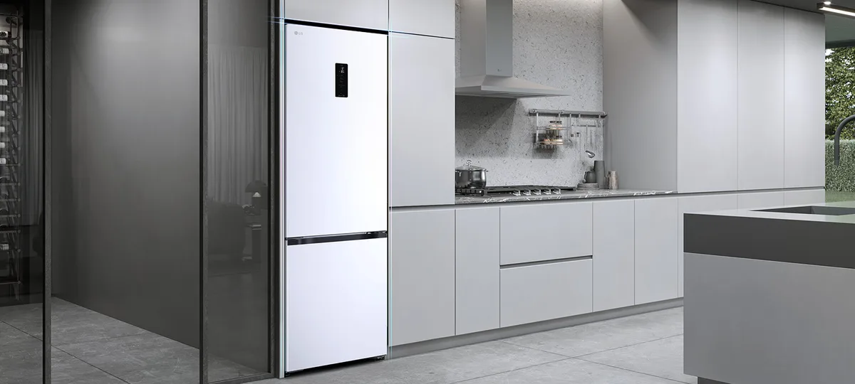 Холодильник LG з нижньою морозильною камерою 375 л Білий