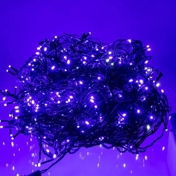 Вулична гірлянда Бахрома 50 м LED 840 шт чорний провід синій