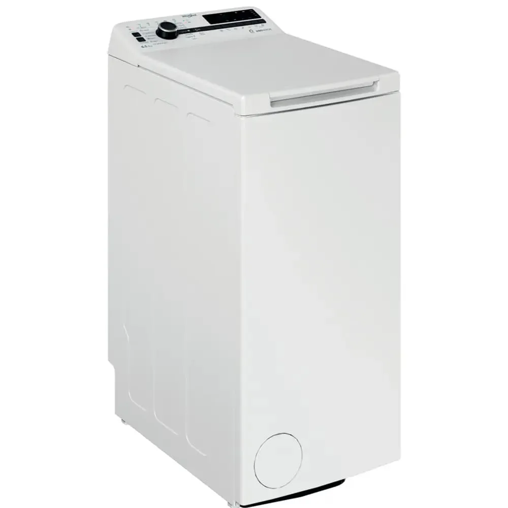 Стиральная машина Whirlpool с вертикальной загрузкой, 6,5 кг, 1200 об/мин, класс энергоэффективности С, ширина 60 см, с дисплеем и инвертором, белая