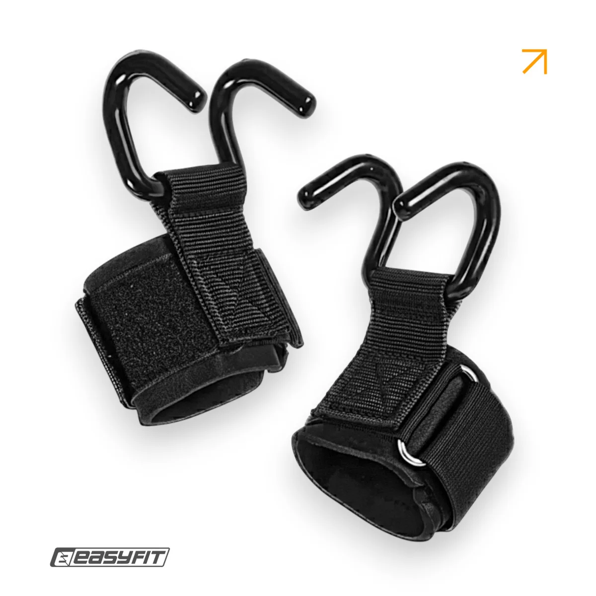 Крюки для підтягувань EasyFit текстильні універсальні чорні