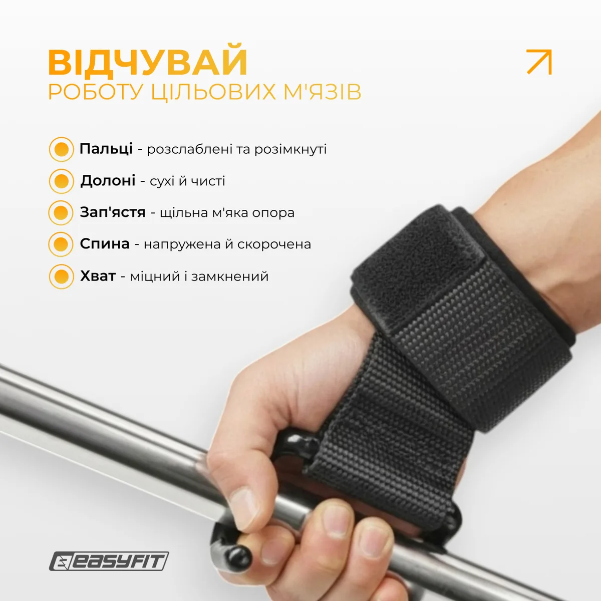 Крюки для подтягиваний EasyFit текстильные универсальные черные