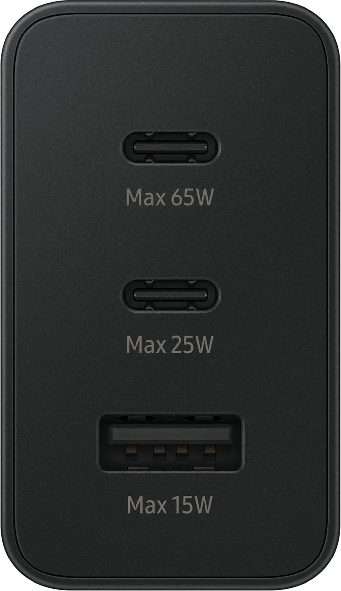 Зарядний пристрій мережевий Samsung 65Вт 2xUSB-С PD PPS/USB-A, чорний