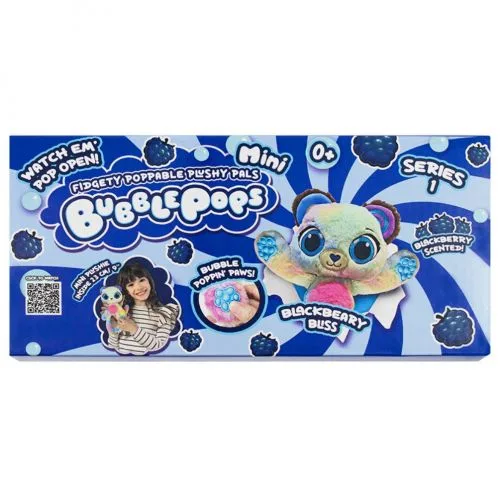М'яка іграшка Bubble Pops Чорничний ведмедик ароматизований 20 см для дітей