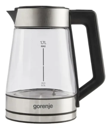 Електрочайник Gorenje Скло 1,7 л Сріблястий 2200 Вт