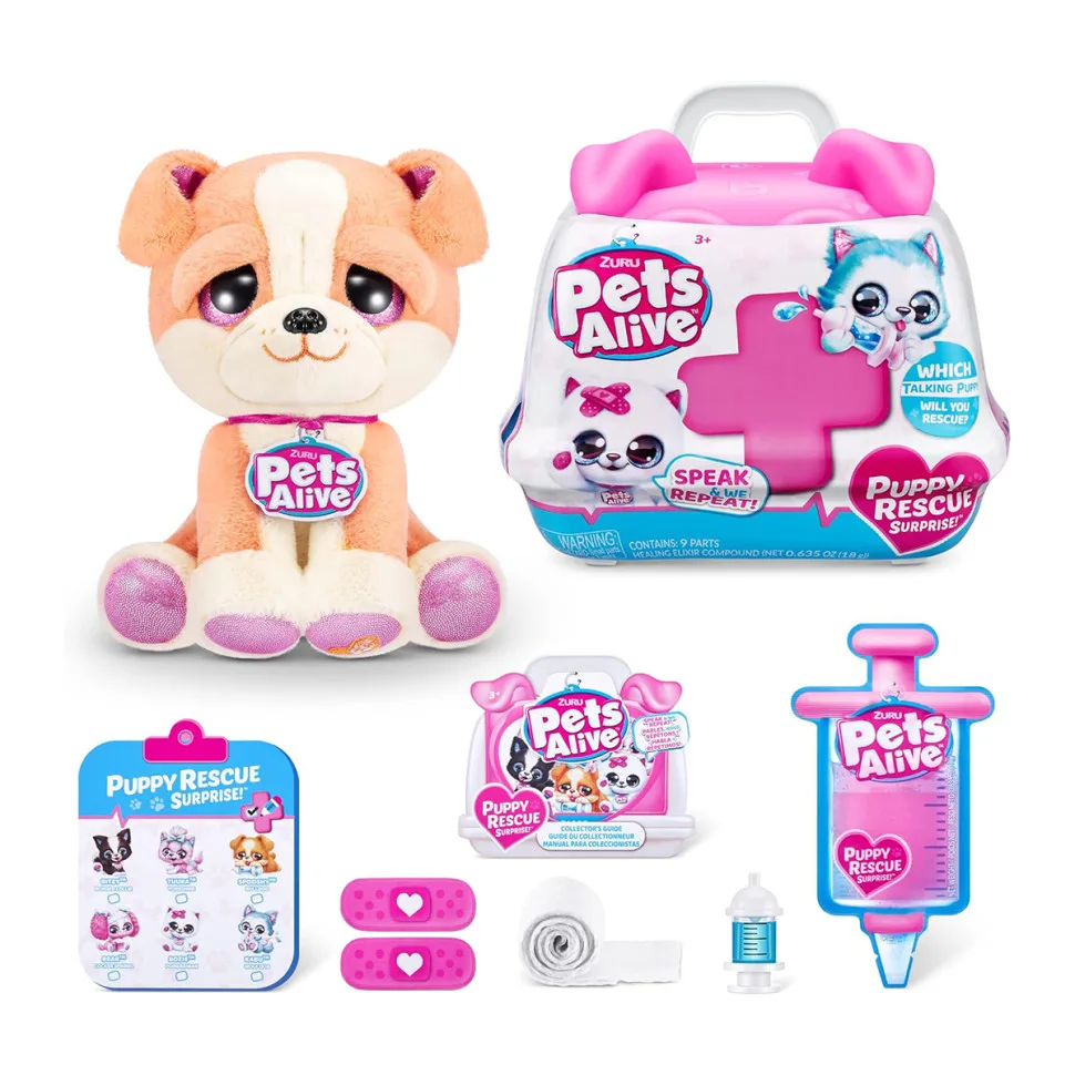 Інтерактивне цуценя Pets Alive з плюшу 30 см біле