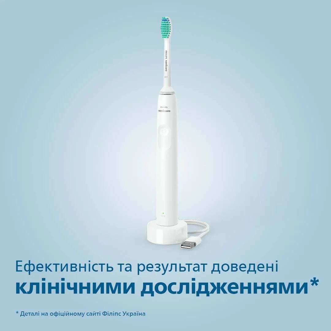 Электрическая зубная щетка Philips Sonicare 2100 Series, 31 тысяча колебаний в минуту, 1 насадка, белая
