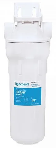 Фільтр води Ecosoft 10", підключення 1/2, з картриджем з поліпропілену.