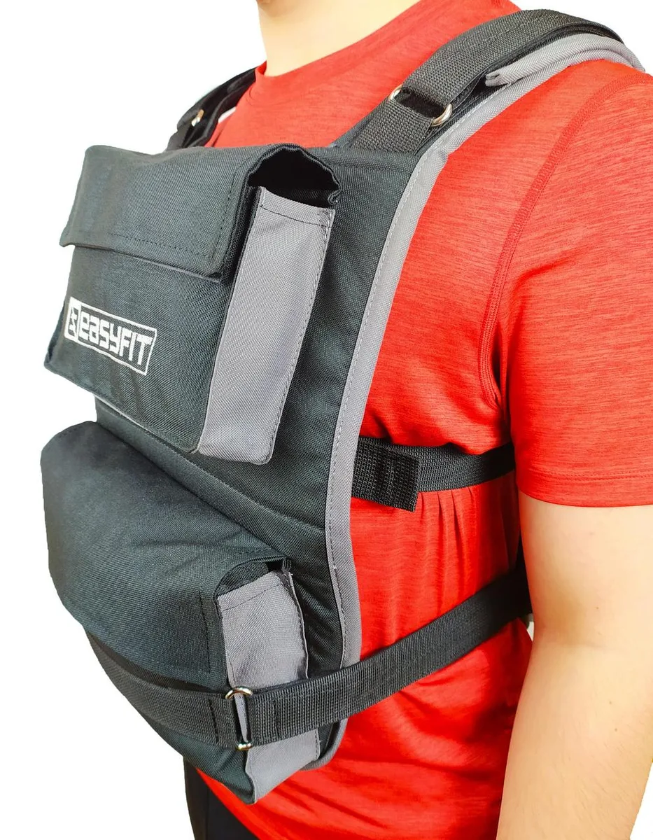 Жилет обтяжувач EasyFit Кордура до 20 кг наборний чорний