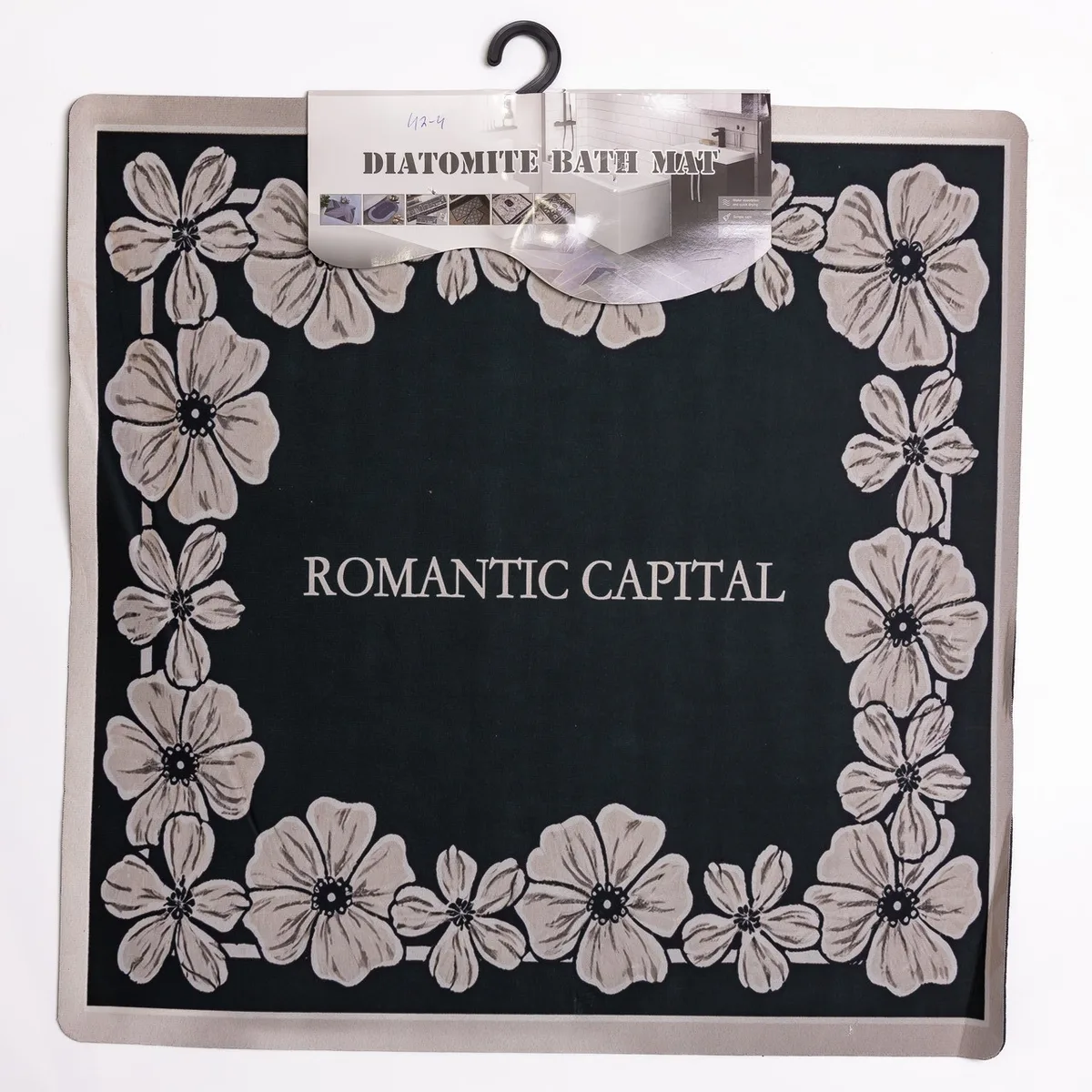Килимок діатомітовий Romantic Capital 58х58 см чорний для пральної машини