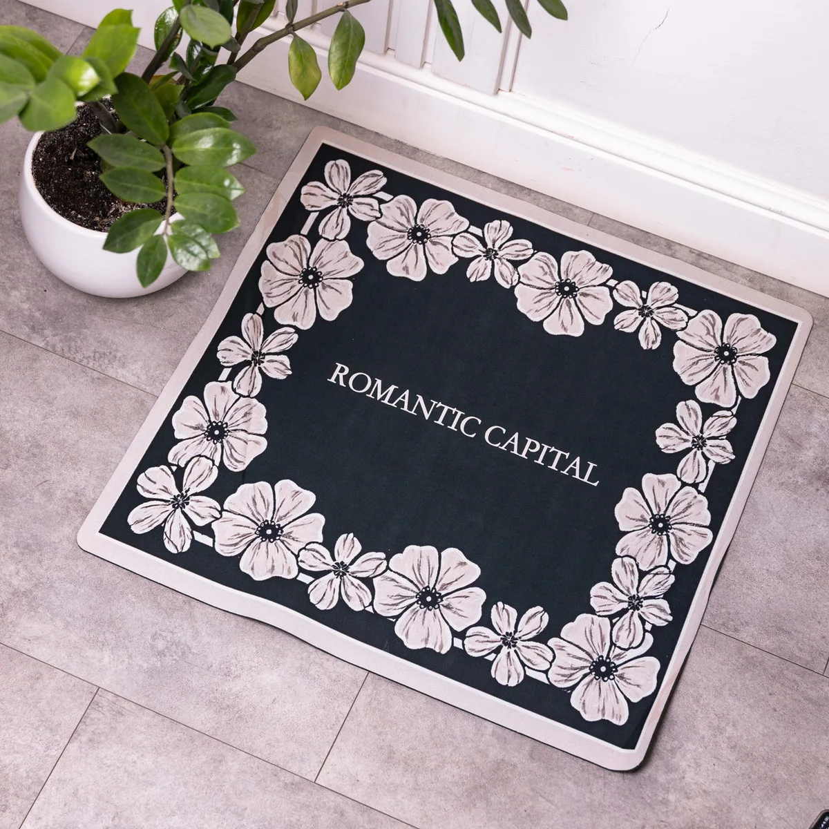 Килимок діатомітовий Romantic Capital 58х58 см чорний для пральної машини